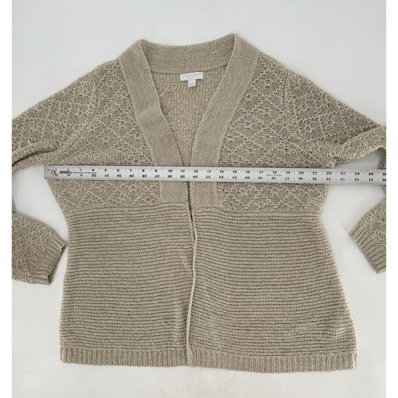 Charter Club Women’s Tan Brown Open Front Knit Cardigan Sweater Petite M - Picture 10 of 11